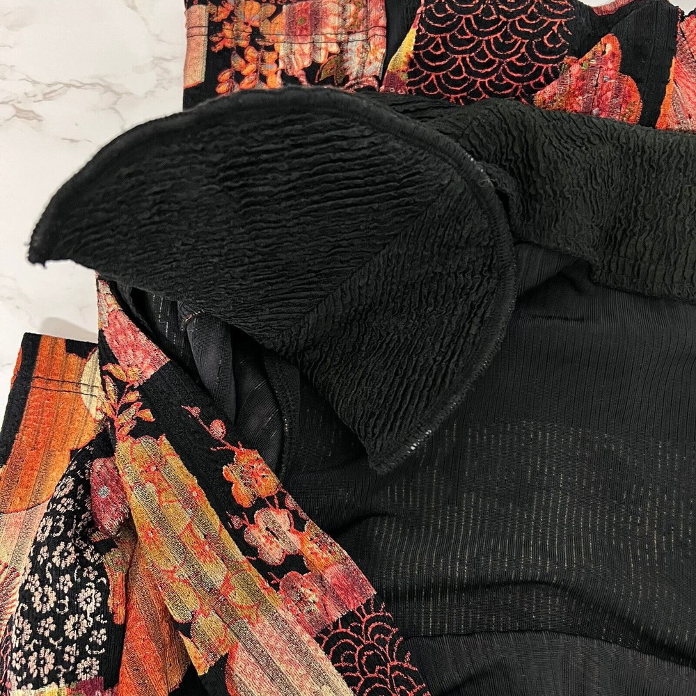Draper's & Damon's Women Small Black Multi Kimono Floral Theme Open Cardigan Top - Picture 8 of 15